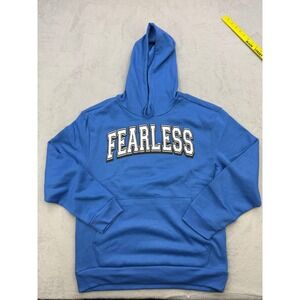 CHEMISTRY Hoodie Mens Large Blue Fearless Skeleton Basketball Graphic Streetwear